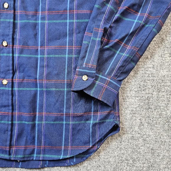 Vintage Sir Pendleton Plaid Wool Flannel Shirt M Blue Green 80s 90s USA - Picture 5 of 12